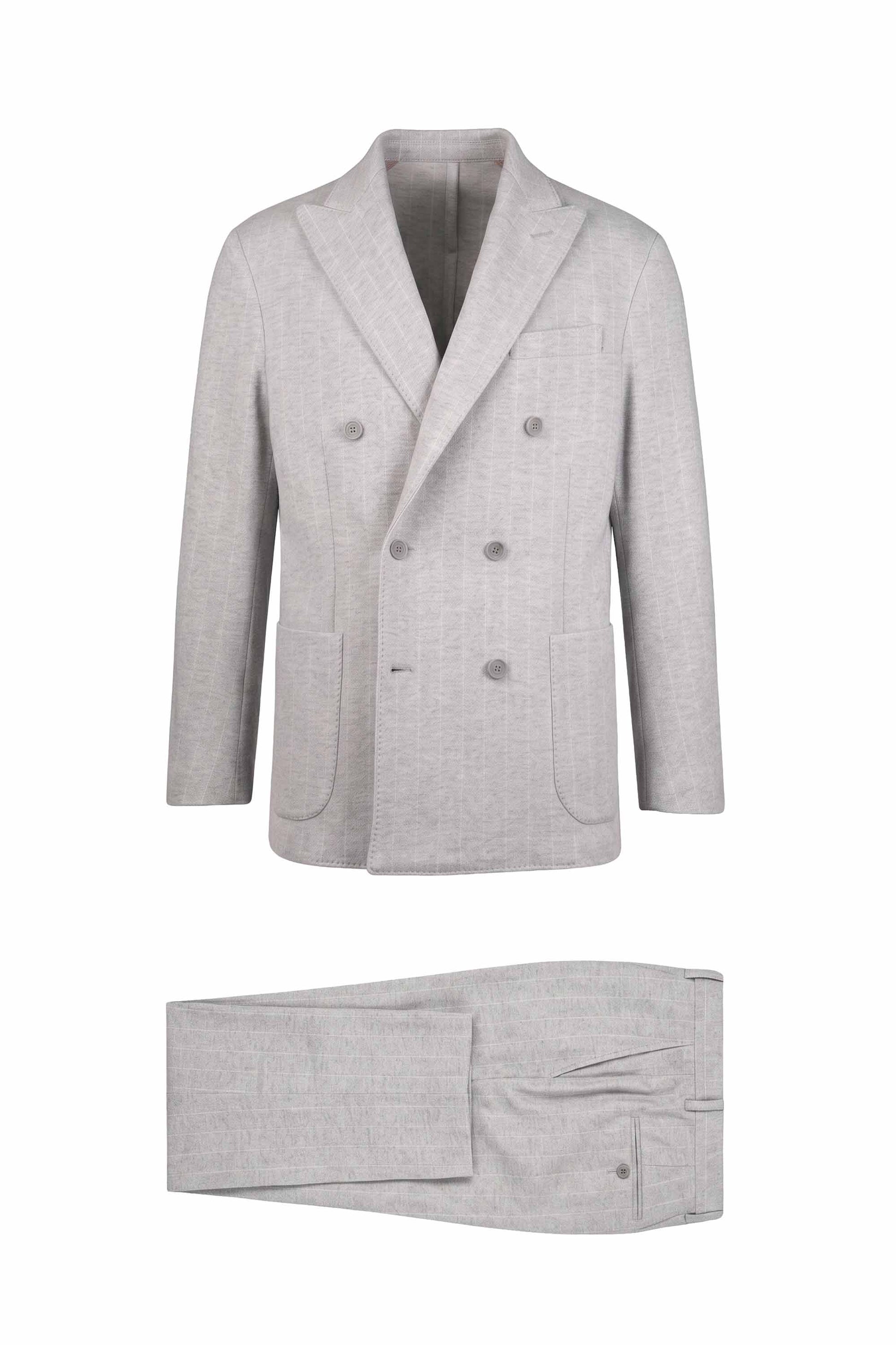 Deconstructed Double-Breasted Stretch Cotton Suit - MONTEZEMOLO