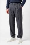 ZMART Single-Pleat Micro-Pattern Jersey Trousers
