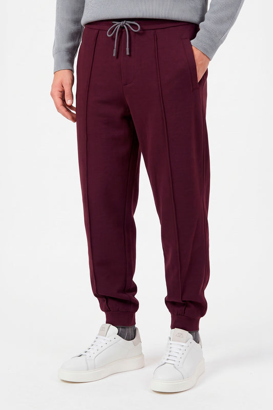 Wool and Cotton Drawstring Jogger Trousers