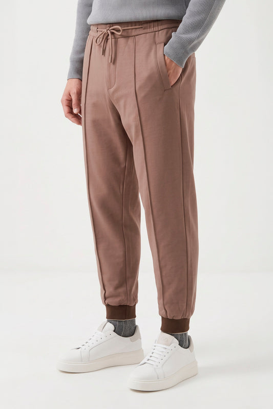 Cotton and Cashmere Drawstring Jogger Trousers