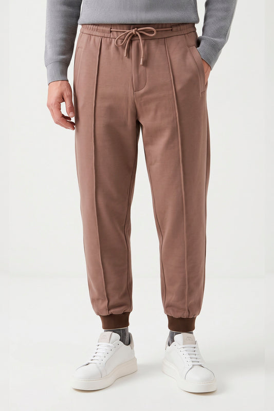 Cotton and Cashmere Drawstring Jogger Trousers
