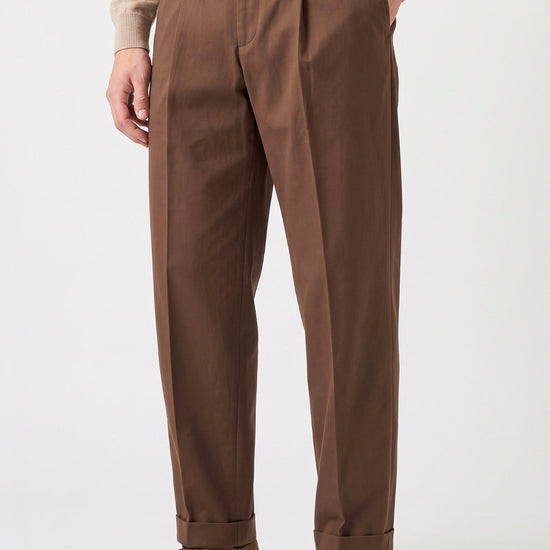 Stretch Gabardine Pleated Trousers - Loro Piana® fabrics - MONTEZEMOLO