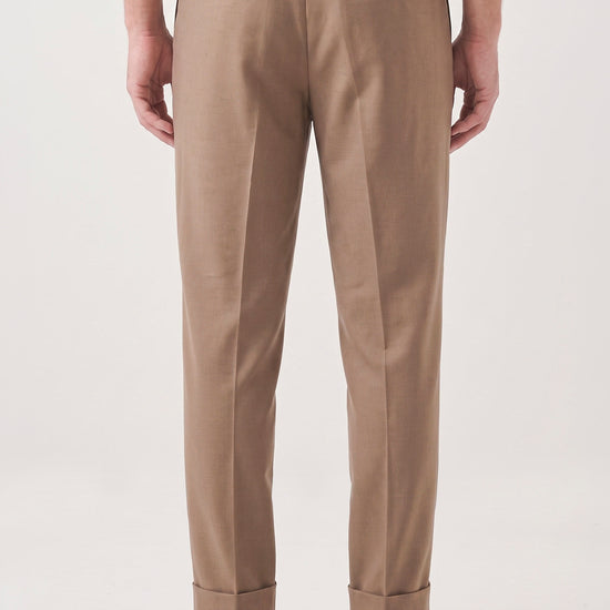Cotton and Cashmere Twill Pleated Trousers - Zegna® Fabrics - MONTEZEMOLO