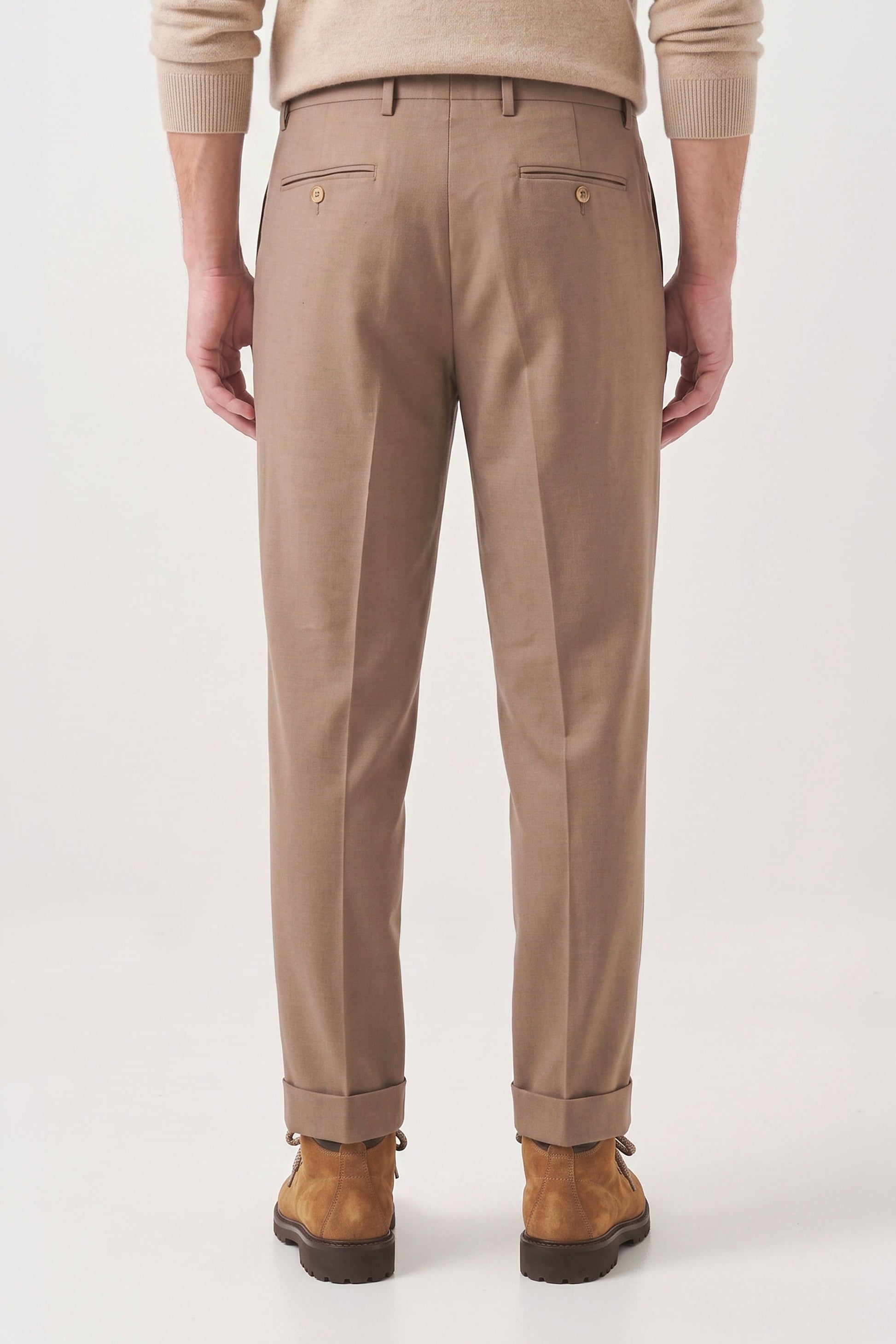 Cotton and Cashmere Twill Pleated Trousers - Zegna® Fabrics - MONTEZEMOLO