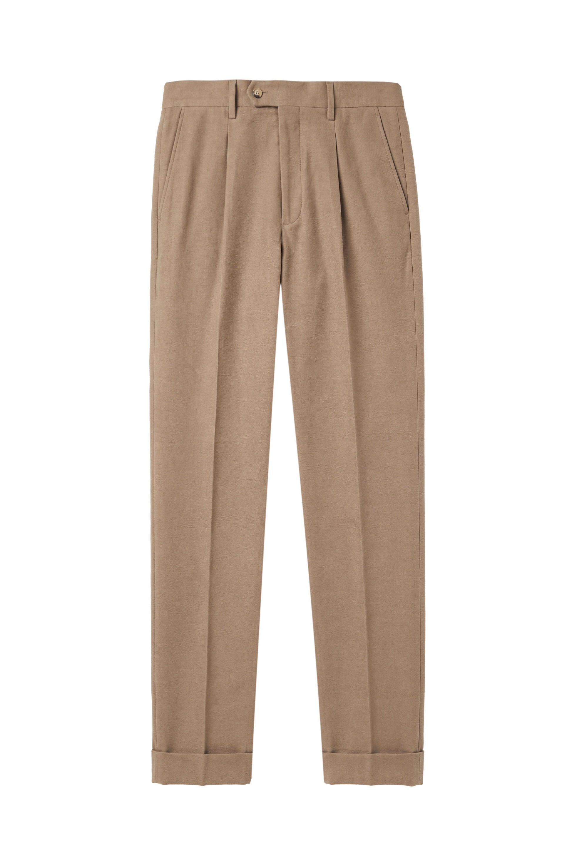 Cotton and Cashmere Twill Pleated Trousers - Zegna® Fabrics - MONTEZEMOLO