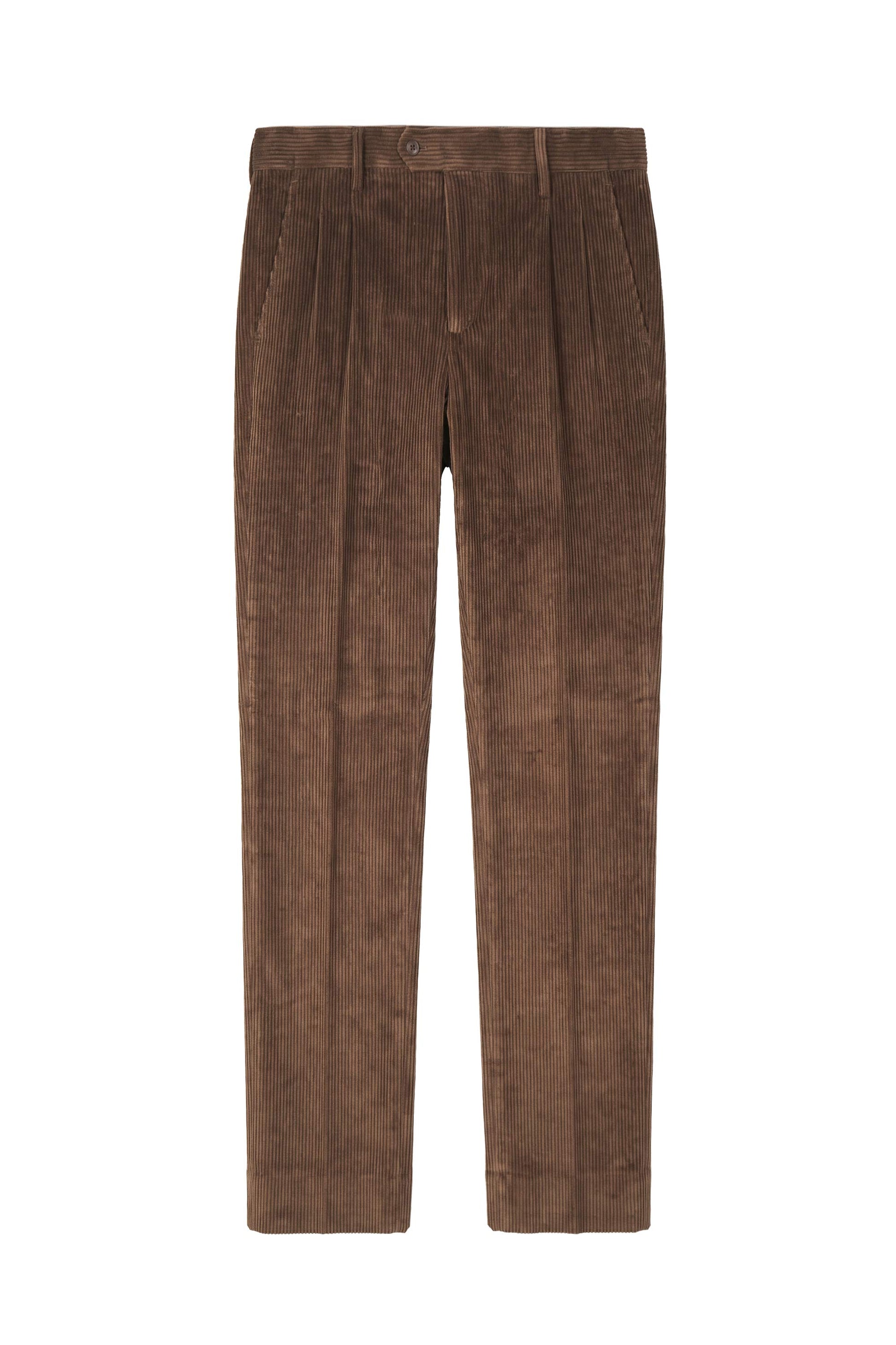 Cotton & Cashmere Corduroy Double-Pleat Trousers - Zegna® fabrics - MONTEZEMOLO