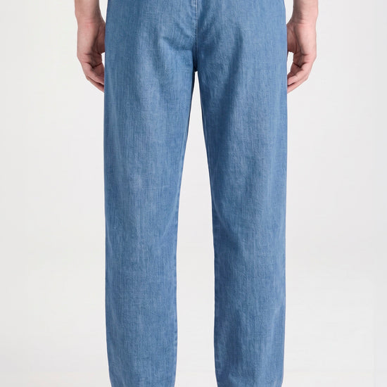 Double-Pleated Denim Trousers - MONTEZEMOLO