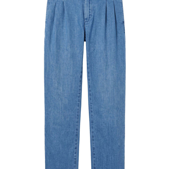 Double-Pleated Denim Trousers - MONTEZEMOLO