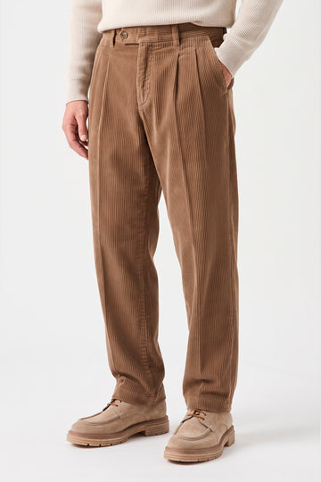 Two-Pleat Corduroy Chino Trousers