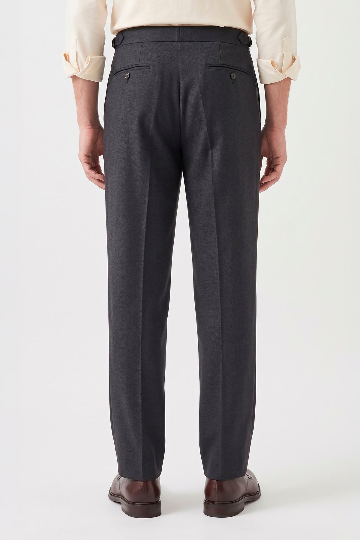 Wide-Fit Double-Pleat Trousers with Side Adjusters - MONTEZEMOLO