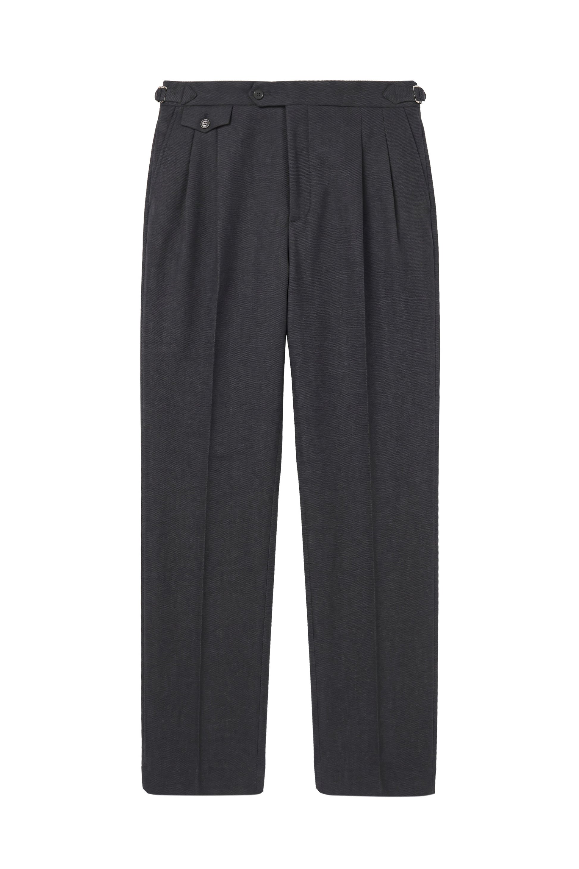 Wide-Fit Double-Pleat Trousers with Side Adjusters - MONTEZEMOLO