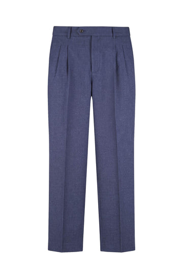 Pure Wool Wide Fit Trousers with Double Pleats