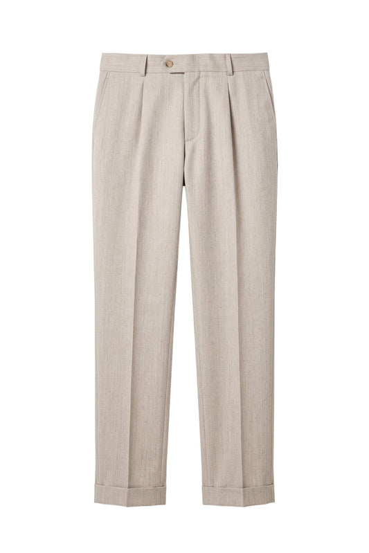 Wool and Cashmere Single-Pleat Trousers