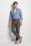 Pure Cotton Melange Flannel-Effect Button-Down Shirt - MONTEZEMOLO
