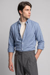 Pure Cotton Melange Flannel-Effect Button-Down Shirt - MONTEZEMOLO