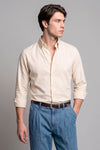 Pure Cotton Melange Flannel-Effect Button-Down Shirt - MONTEZEMOLO