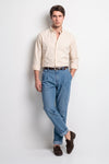 Pure Cotton Melange Flannel-Effect Button-Down Shirt - MONTEZEMOLO