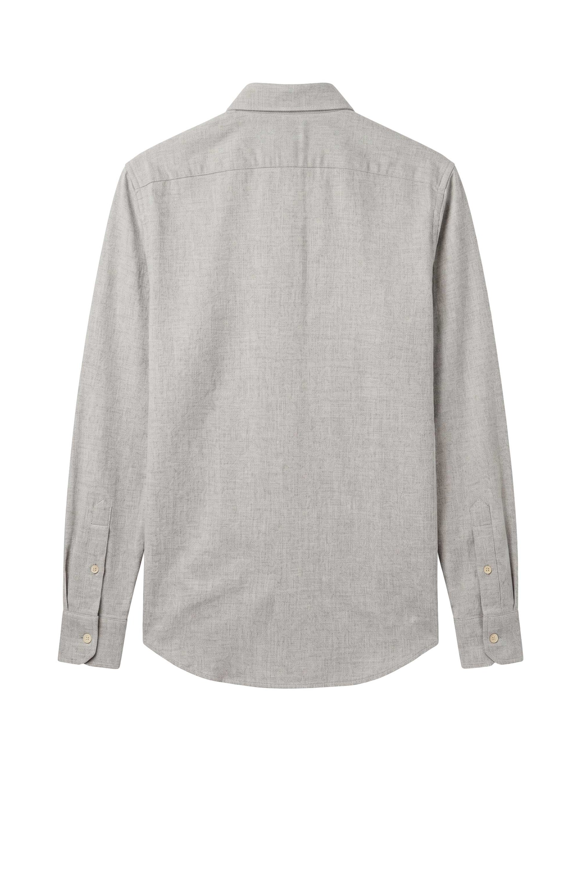 Pure Cotton Melange Flannel-Effect Button-Down Shirt - MONTEZEMOLO