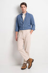 Pure Cotton Melange Flannel-Effect Button-Down Shirt - MONTEZEMOLO