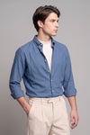 Pure Cotton Melange Flannel-Effect Button-Down Shirt - MONTEZEMOLO