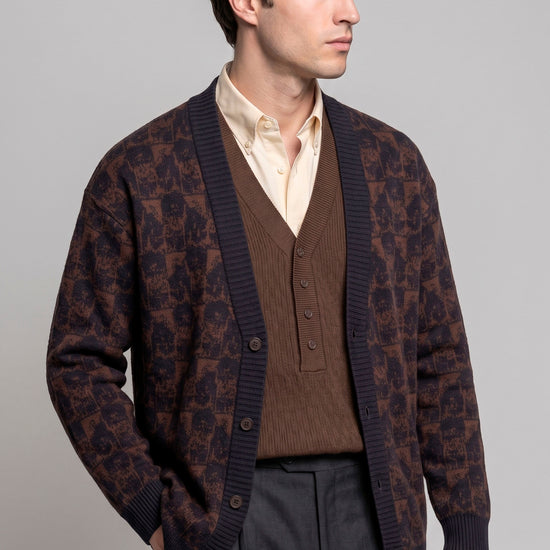 Atelier Merino Wool Jacquard Cardigan - MONTEZEMOLO