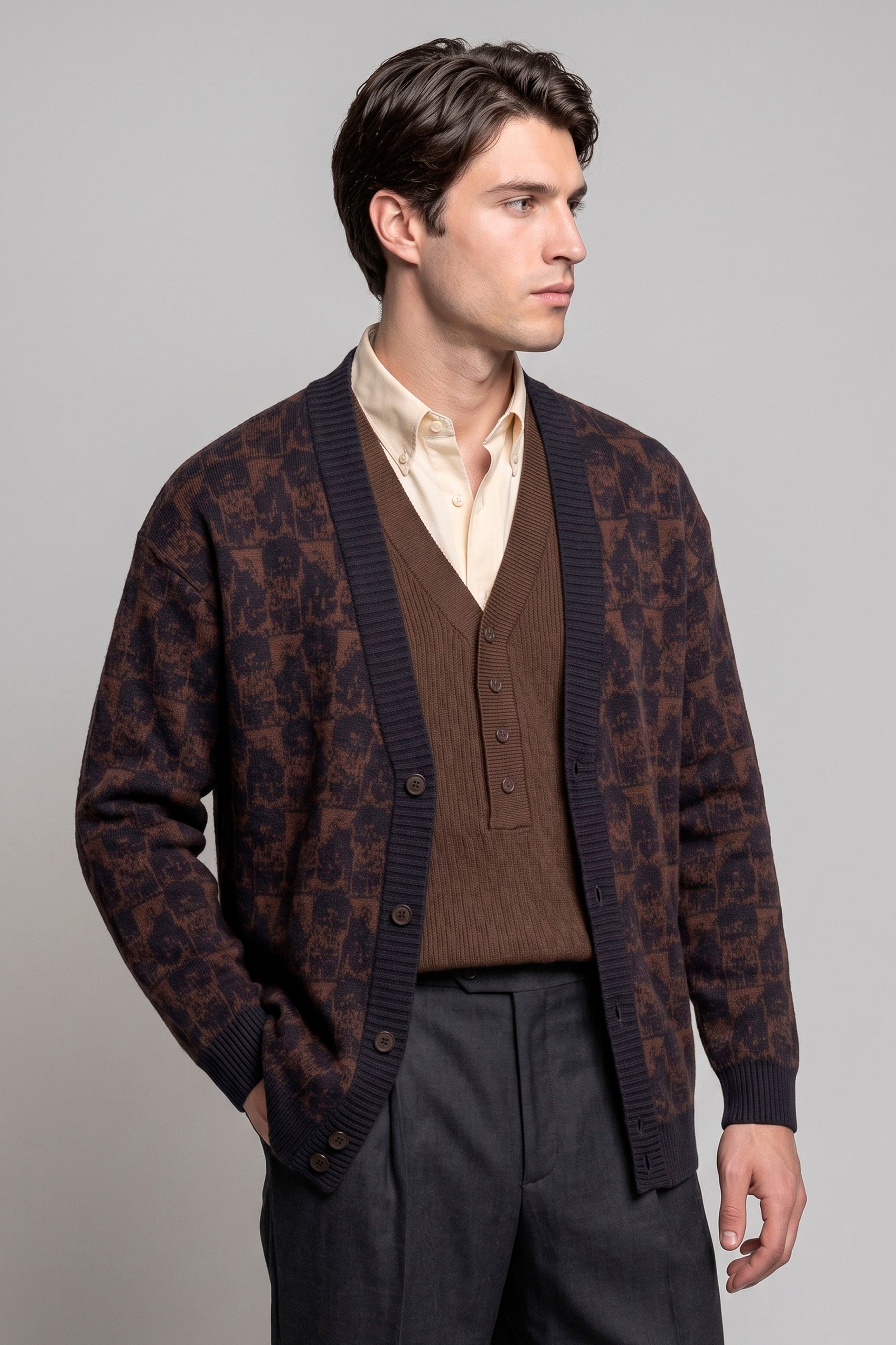 Atelier Merino Wool Jacquard Cardigan - MONTEZEMOLO