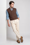 Pure Merino Wool V-Neck Vest - MONTEZEMOLO