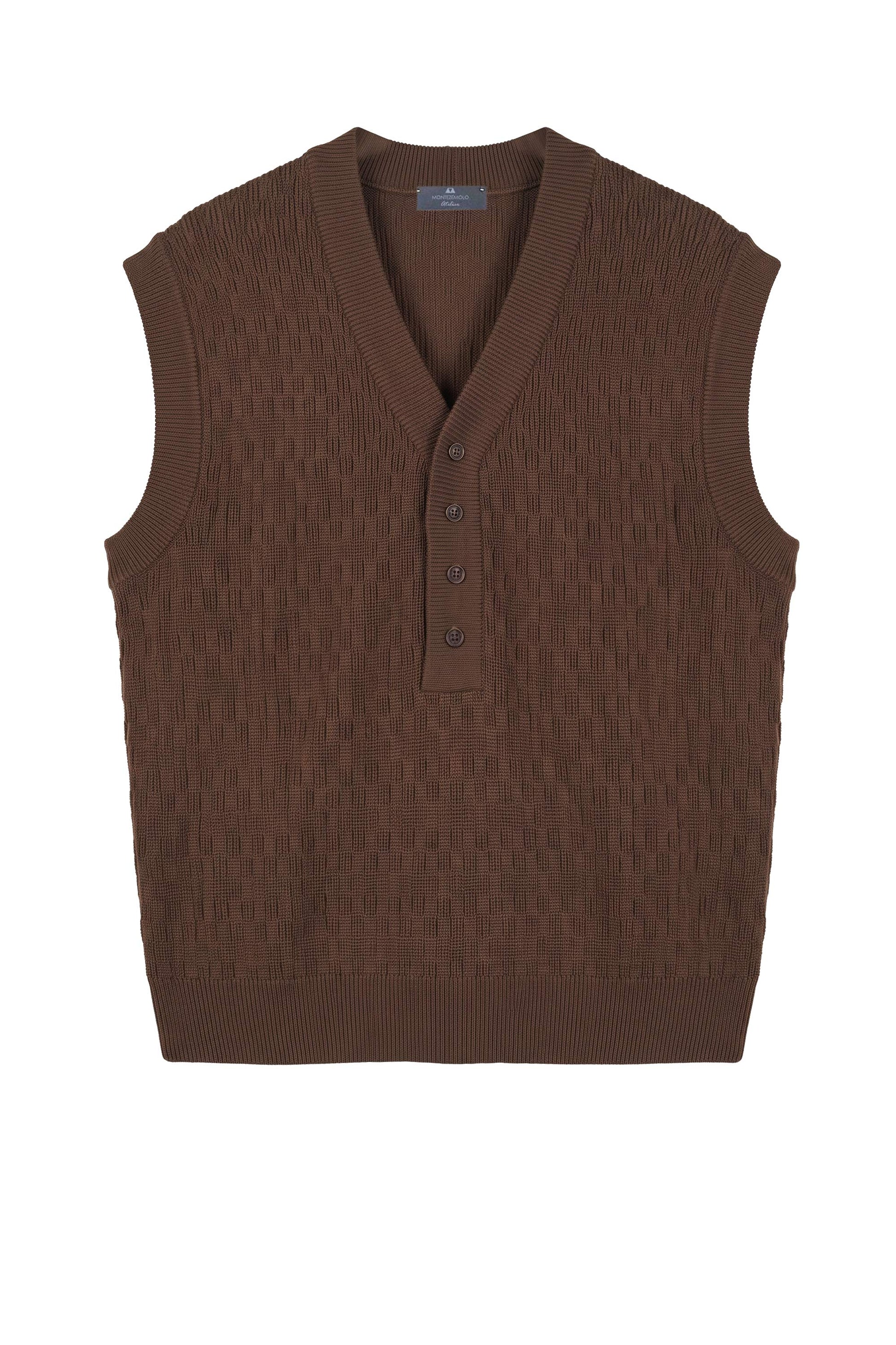 Pure Merino Wool V-Neck Vest - MONTEZEMOLO