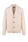 Supergeelong Wool Shawl-Collar Cardigan - MONTEZEMOLO