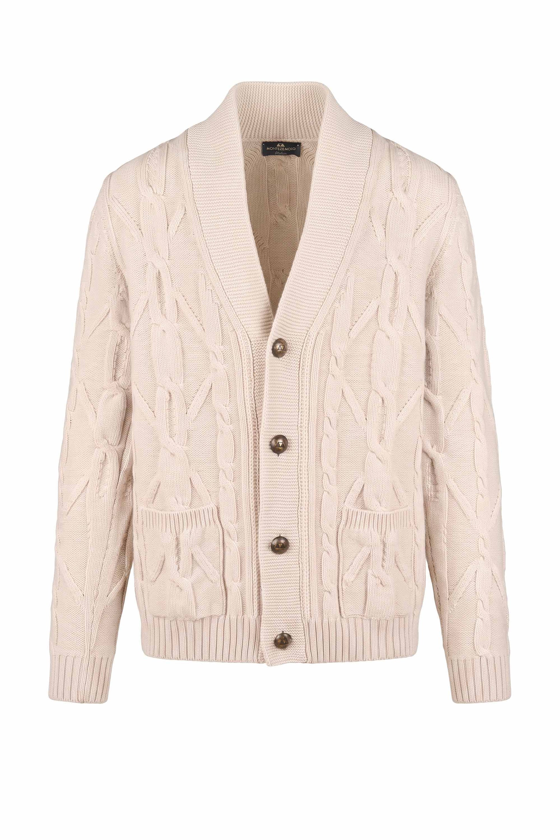 Supergeelong Wool Shawl-Collar Cardigan - MONTEZEMOLO