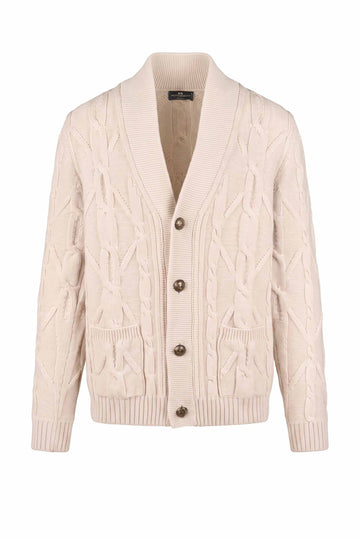 Supergeelong Wool Shawl-Collar Cardigan - MONTEZEMOLO