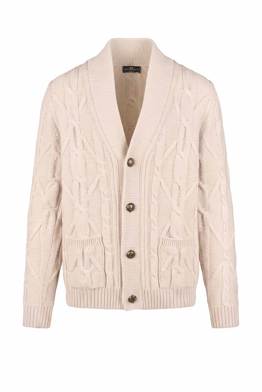 Supergeelong Wool Shawl-Collar Cardigan - MONTEZEMOLO