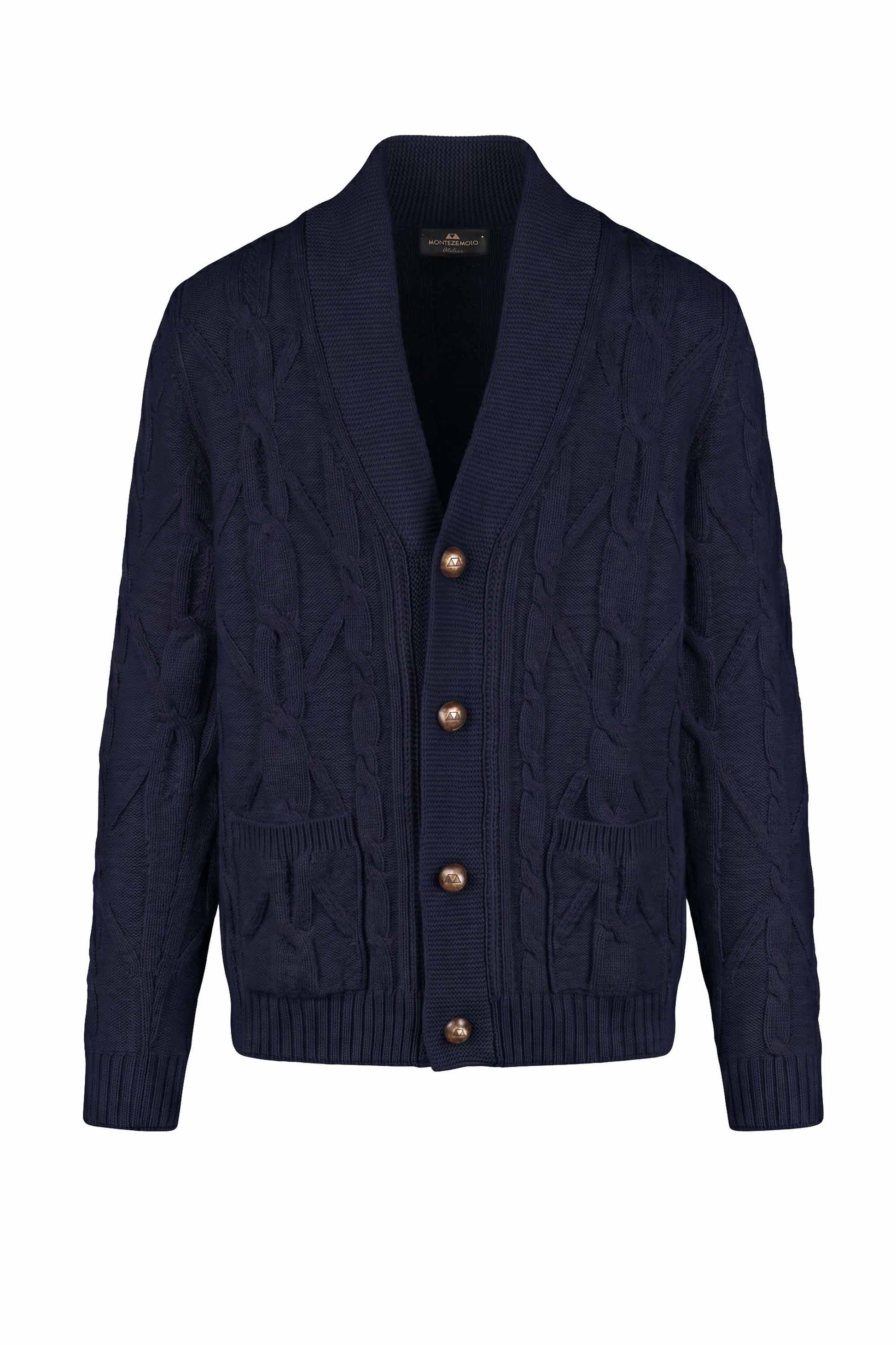 Supergeelong Wool Shawl-Collar Cardigan - MONTEZEMOLO