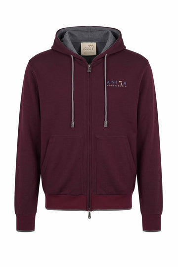 Wool and Cotton Full-Zip Hoodie