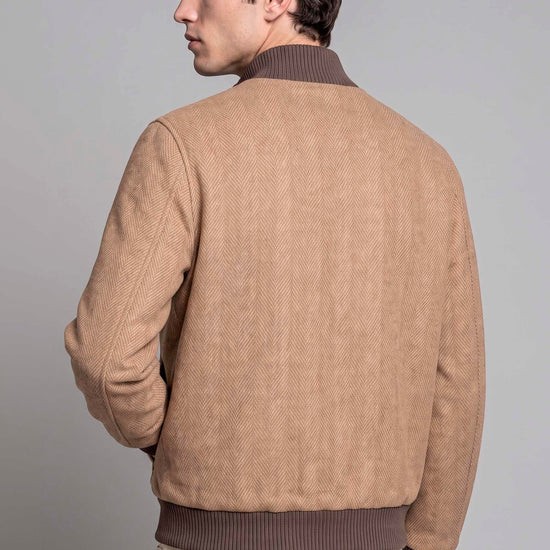 Reversible Padded Alpaca and Wool Herringbone Bomber Jacket - MONTEZEMOLO