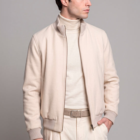Reversible Padded Wool and Cashmere Bomber Jacket - MONTEZEMOLO