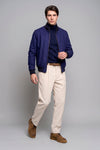 Reversible Padded Virgin Wool, Silk and Camel Wool Bomber Jacket - MONTEZEMOLO