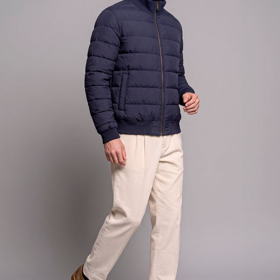 Reversible Padded Virgin Wool, Silk and Camel Wool Bomber Jacket - MONTEZEMOLO