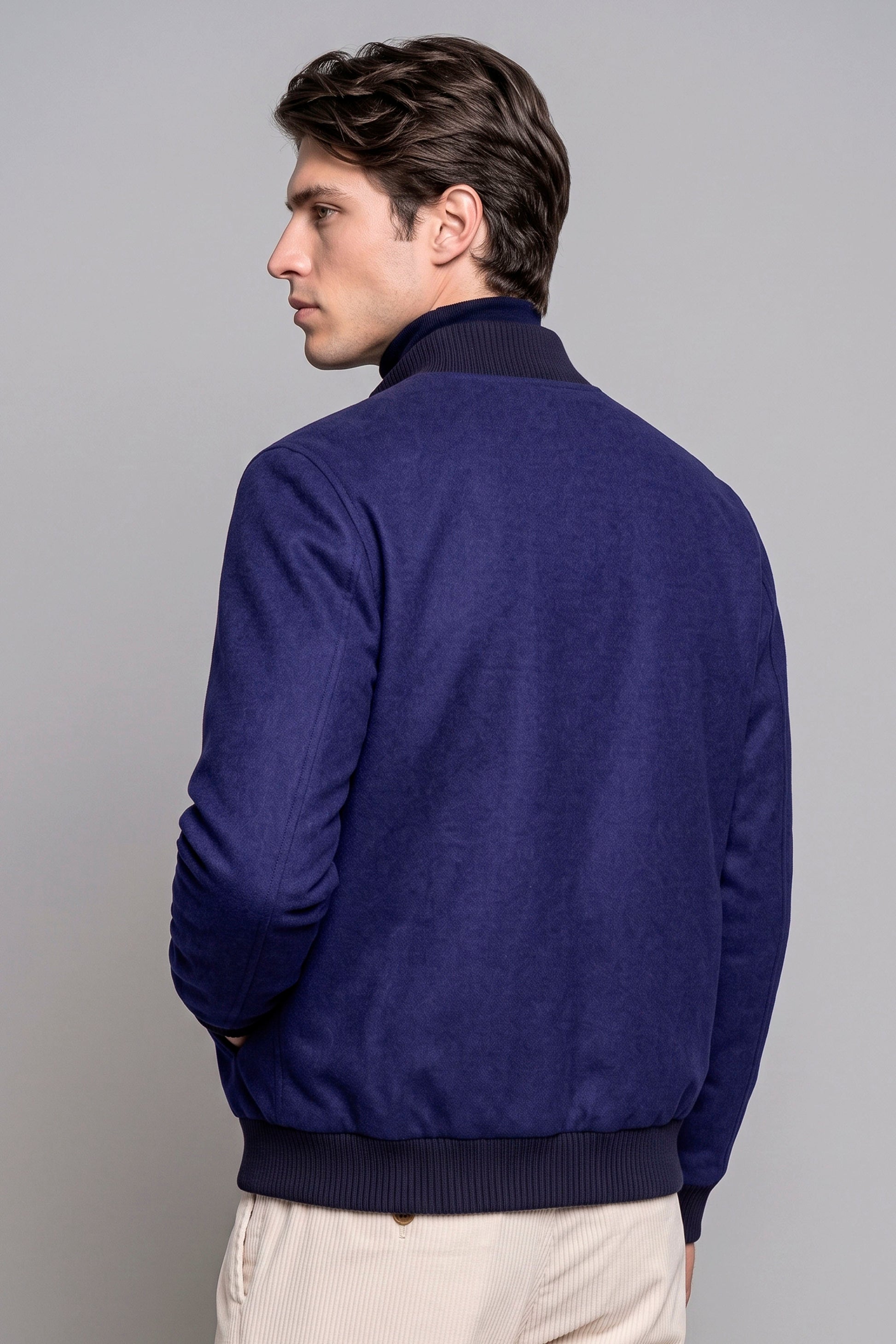 Reversible Padded Virgin Wool, Silk and Camel Wool Bomber Jacket - MONTEZEMOLO