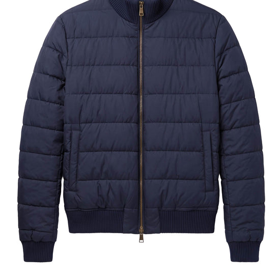 Reversible Padded Virgin Wool, Silk and Camel Wool Bomber Jacket - MONTEZEMOLO