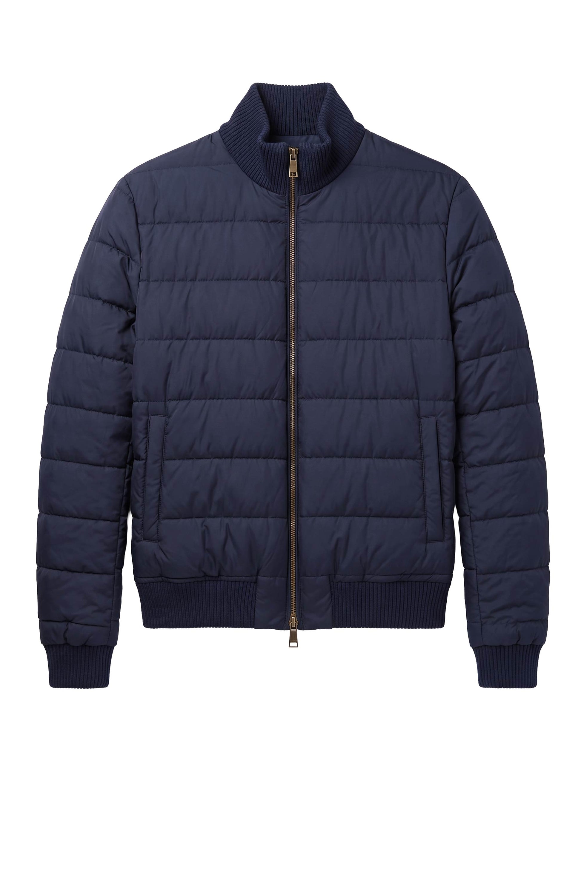 Reversible Padded Virgin Wool, Silk and Camel Wool Bomber Jacket - MONTEZEMOLO