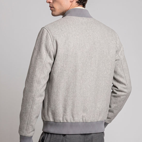 Reversible padded virgin wool blend bomber jacket - MONTEZEMOLO