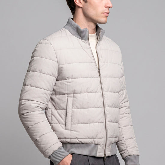 Reversible padded virgin wool blend bomber jacket - MONTEZEMOLO