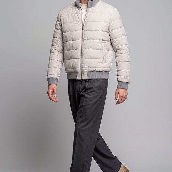 Reversible padded virgin wool blend bomber jacket - MONTEZEMOLO