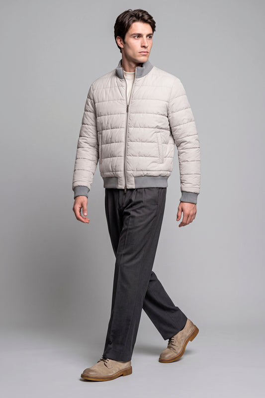 Reversible padded virgin wool blend bomber jacket - MONTEZEMOLO