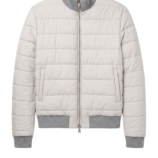 Reversible padded virgin wool blend bomber jacket - MONTEZEMOLO
