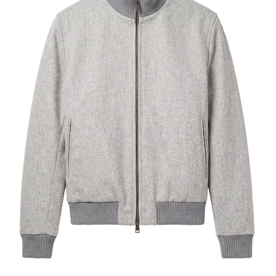 Reversible padded virgin wool blend bomber jacket - MONTEZEMOLO