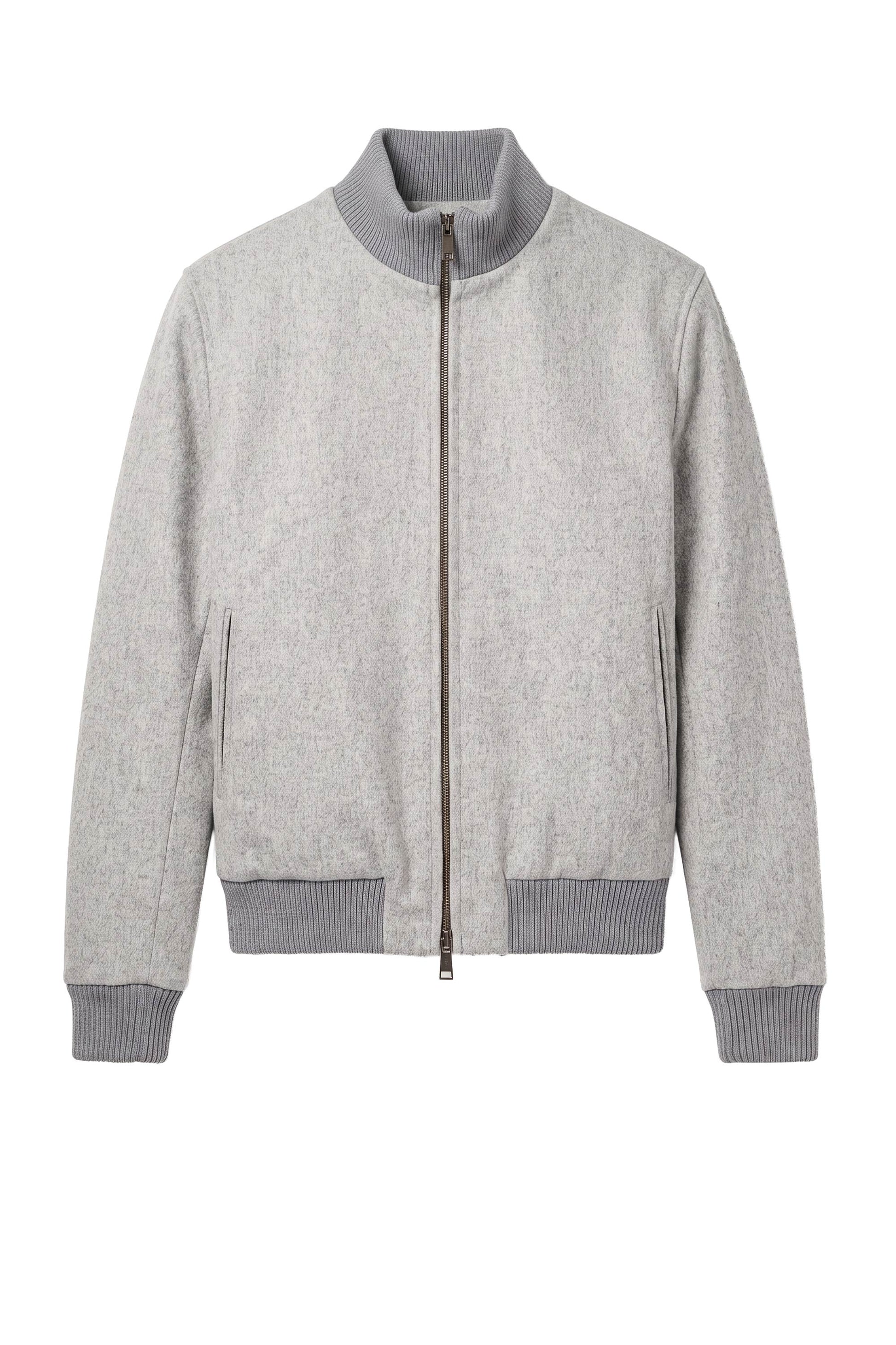 Reversible padded virgin wool blend bomber jacket - MONTEZEMOLO