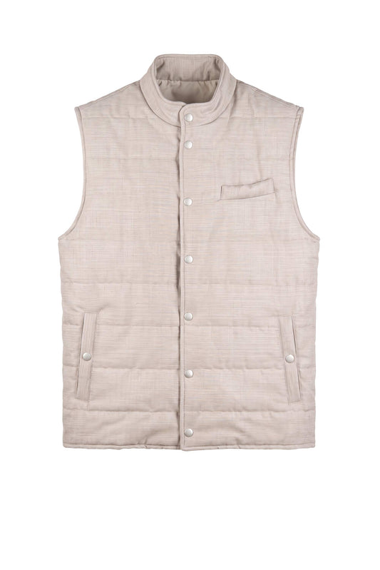 Quilted Stretch Wool Vest with Snap Buttons - MONTEZEMOLO