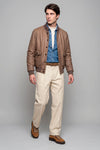 Goose-Down Padded Nubuck Leather Bomber Jacket - MONTEZEMOLO